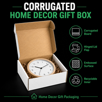 Boîte en carton ondulé avec couvercle à charnière gaufré, fermeture à rabat, recyclable, logo personnalisé, emballage pour la décoration de la maison