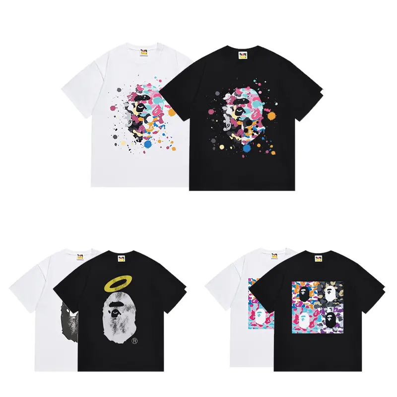 2024 New style Top Quality BAPEES brand Fashion Designer T Shirt Men Trendy Printed Tshirt Casual sports bapees T-shirt