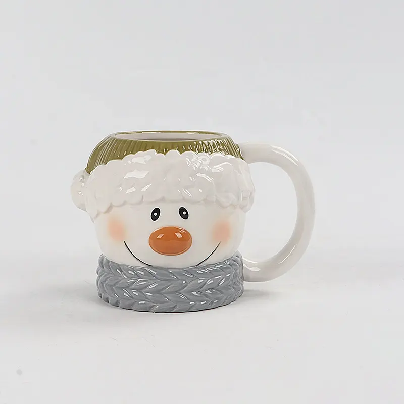 Caneca de café criativa de cerâmica boneco de neve fofo personalizado de fábrica copo de água para presentes do festival de Natal Halloween