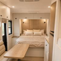 Parure de lit complète en coton biologique pour caravane Queen, motif Gingham, avec housse de couette à fermeture éclair et anneau de traction, pour lit superposé de camping-car, vente en gros OEM