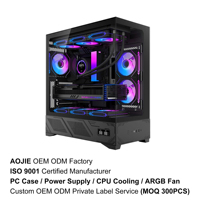 Boîtier PC Gamer AOJIE en Gros OEM ATX M-ATX avec Écran Numérique, Verre Trempé et Éclairage ARGB