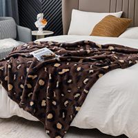 Couverture en flanelle tissée sur mesure, en sherpa, 100% polyester, imprimé animal, taille king, quatre saisons, chaude, lavable en machine