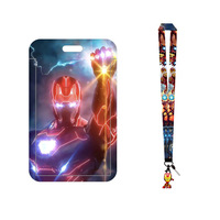 Porte-clés en plastique non toxique Marvel Spider-Man Captain America pour cartes d'accès repas, métro, bus ; Sac à lanière