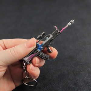 Portachiavi Mini Pistola Delta Force HawkOps 9CM in Lega di Zinco, Ciondolo in Metallo QBZ95-1 Iron Will, Decorazione Figurina - Product Image 2