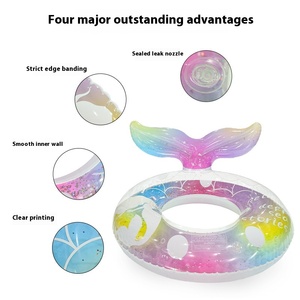 Círculo de natación de sirena grueso transfronterizo Ins, anillo de natación inflable de cola de pez para axilas de PVC grande para piscina - Product Image 3
