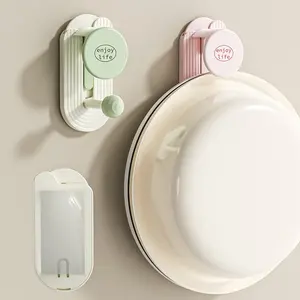 Household wash basin storage clip bathroom ABS punch-free traceless adjustable bathtub clip wall-mounted space-saving storage - Product Image 5