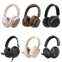 Headset Gaming Nirkabel Over-Ear ANC dengan Layar RGB, Kontrol Sentuh, Panel LED, Latensi Rendah, Audio HiFi, AAC Dynamic JL