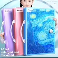 Porte-documents d'art pour enfants A3, classeur format 8K, album de collection de certificats, organisateur de papier à dessin format A4