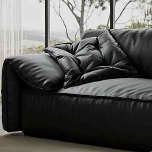 Sofá Seccional de Cuero Estilo Italiano GEDO 2026 de Tres Plazas con Orejas de Elefante, Muebles para Sala de Estar, Juego de Sofás - Product Image 6