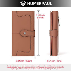 HUMERPAUL <span class=keywords><strong>Portefeuille</strong></span> en cuir véritable doux pour femmes avec fentes multi-cartes <span class=keywords><strong>anti</strong></span>-<span class=keywords><strong>RFID</strong></span> et pochette pour téléphone Sac à main en cuir d'origine - Product Image 5