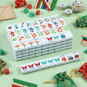 Nuevo Juego de Mahjong Americano Portátil con Diseño de Animales, Patas Plegables para 4 Jugadores, Entretenimiento Familiar - Product Image 2