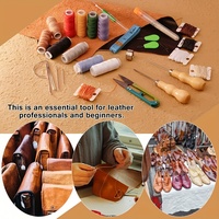 Kit de couture en cuir personnalisé en usine de 59 pièces pour la réparation robuste de la tapisserie d'ameublement avec fil ciré de qualité supérieure et aiguilles à gros yeux