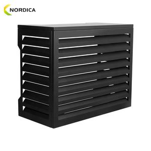 Capot extérieur de climatiseur anti-grêle noir couvercle de <span class=keywords><strong>pompe</strong></span> à <span class=keywords><strong>chaleur</strong></span> métal alliage d'aluminium climatiseur unité externe housse de protection - Product Image 1