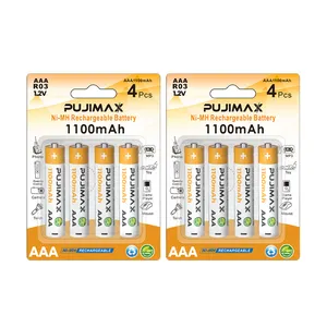 PUJIMAX 8pcs 1100mah 1.2v aaa rechargeable home battery pack kid car toys remote control nimh batteries 3a power tool battery