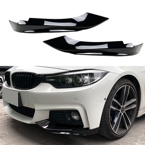 Bmw 4 Series F32 F33 F36 Front Bumper Corner Decal Carbon Fiber Textured Piano Black PP Material Double Sided Tape - Product Image 1