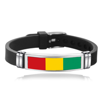 Bracelet en caoutchouc de haute qualité avec drapeaux des Comores, d'Éthiopie, de Guinée et du Cameroun – Cadeau promotionnel pour événements