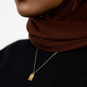 Gioielli in Islam arabo personalizzato in acciaio inossidabile collana con testo di proverbi di parola ispirata su misura che significa collana di grazia di fede - Product Image 6