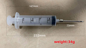 Injecteur de viande jetable de <span class=keywords><strong>seringue</strong></span> de marinade en plastique de 60ml avec l'aiguille inoxydable réutilisable - Product Image 6