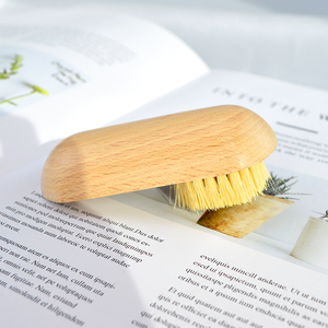 Cepillo seco de cuerpo de madera Cepillo de lavado de manos medio redondo Cepillo de limpieza de dedos Sisal de haya para desintoxicación linfática - Product Image 2