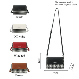 Sac bandoulière pour femme Baellerry, motif pied-de-poule, fermeture magnétique, petit sac carré antivol, usage quotidien - Product Image 4