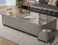 Ensemble de meubles de salon de luxe moderne de haute qualité : Table basse assemblée, Meuble TV, Table à thé en bois et Meuble de rangement au sol pour appartement