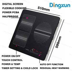 Placa <span class=keywords><strong>de</strong></span> <span class=keywords><strong>Inducción</strong></span> Eléctrica Integrada <span class=keywords><strong>de</strong></span> 3 Quemadores, 4000W, Control Táctil, Zona Flexible, <span class=keywords><strong>Siemens</strong></span> IGBT, Acero Inoxidable, para Hogar y Hotel - Product Image 3