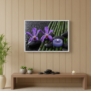 Elegant Bamboo Grove Art Deco Panel <b>Canvas</b> Print-Serene Zen Hanging Decor Clear <b>Framed</b> - Product Image 3