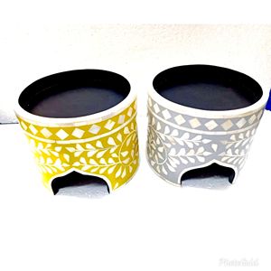 Boîte à chocolat artisanale en nacre incrustée, sculptée à la main, en matériau organique, artisanat vintage, toucher réel, cadeaux du Ramadan et de l'Aïd, Émirats arabes unis - Product Image 2