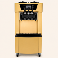Machine à crème glacée molle verticale commerciale, 3 saveurs, équipement pour yaourt glacé et gelato pour café