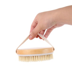Cepillo de Baño Hemu, Cepillo de Masaje y Exfoliación, Forma Ovalada, Uso en Seco y Húmedo, Herramienta de Limpieza de Espalda con Pelo de Cerdo - Product Image 2