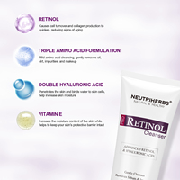 Nettoyant visage anti-rides au rétinol Neutriherbs Private Label, nettoyage en profondeur doux