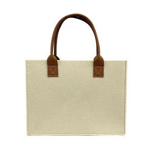 Red Felt Tote Bag 40x30x15cm Large Capacity For Work Commuting Shopping Storage Gift Promotion - Product Image 4