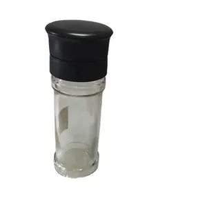 plastic pepper mill parts/small glass pepper grinder bottle/100 ml Salt Pepper Grinder Bottles with Plastic Spice Grinders