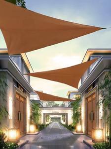 Auvent triangulaire de protection solaire pour cour, tente de camping extérieure, <span class=keywords><strong>voile</strong></span> pare-soleil argenté, idéal pour l'extérieur - Product Image 2