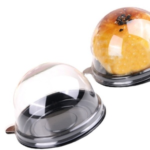 Оптовая продажа пластиковых круглых коробок для торта из Луны и яичного желтка одноразовая блистерная упаковочная коробка мини-коробка для торта на вынос - Product Image 5