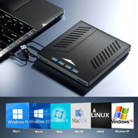 7-in1 Breathing Light External Optical Drive,CD DVD Burner,CD/DVD +/-RW Reader with SD TF Card Slots USB3.0 Type C