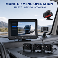 Système de surveillance 4 canaux 10,26 pouces avec écran tactile IA BSD ADAS, enregistreur DVR AHD, caméras de recul et détection d'angle mort 360° pour camions, bus, VR, IP68