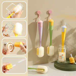 Bottle Washer,<b>Long</b> <b>Handle</b> Cup Brush Cleaner Removable Cups Scrubber Washing <b>Sponge</b> Cleaning Brush For Home Kitchen Cleaning Tool - Product Image 1