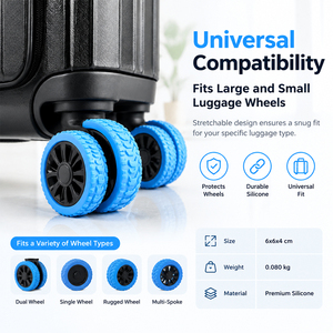 Protège-roues de valise en silicone, couvre-roues de valise à roulettes, protection anti-bruit, amortisseur de chocs, patins anti-usure - Product Image 4