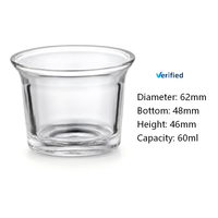 Porte-bougie en verre à bord évasé 60 ml, coupelle pour bougie chauffe-plat, récipient pour bougie parfumée, décoration de table de mariage, contenant vide pour bougie
