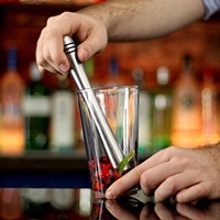Ensemble de shaker à cocktails Boston de luxe en acier inoxydable personnalisé de 11 pièces, avec broyeur à glace, pinces, cuillère à mélanger, capacité de 450 ml, barman moderne