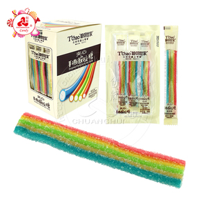 Halal Gummy <strong>Candy</strong> <strong>Sugar</strong> Coated rainbow Sour Belts <strong>Soft</strong> <strong>Candy</strong> Sour Strips with <strong>Powder</strong> Filling - Product Image 1