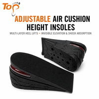 Semelles intérieures ajustables à coussin d'air pour augmenter la hauteur, rehausseurs de talon empilables de 6 cm pour hommes et femmes