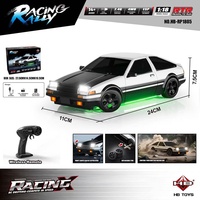 Huangbo 1:18 Simulation - Voiture de drift 4x4 télécommandée haute vitesse 2.4G avec éclairage, jouet de course RC HB-RP18, batterie Li-ion, emballage en boîte couleur HB