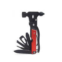 Kit de survie en plein air, marteau multi-outils, marteau de toiture d'urgence, acier inoxydable, manche en aluminium, outil multifonction, pochette en nylon