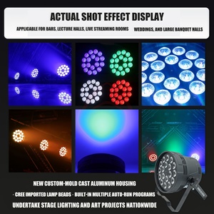 BaiQi Projecteur <span class=keywords><strong>LED</strong></span> PAR 4-en-1 120W 18 pièces, large plage de tension, DMX512/Contrôle sonore, RGB, IP20 pour mariages en intérieur, discothèques, bars et clubs - Product Image 3