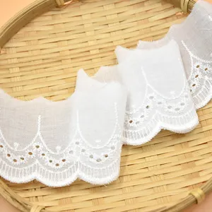 Wholesale Decorative Embroidery Wedding Trim Ribbon Lace For Amazon Black White Embroidered Cotton
