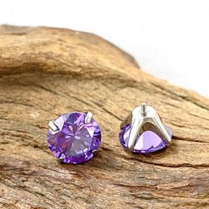 Nouveauté 2024 - Bijoux de piercing pour le corps en titane plaqué or vintage pour enfants, certifiés ASTM, zircon multicolore, F136 G23 - Product Image 4
