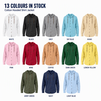 Chemise à capuche en coton pour homme, manches longues, boutonnée, unie, décontractée, printemps, automne, été, coupe classique, 13 couleurs, pour acheteurs en gros