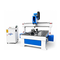 Máquina Router CNC de 4 Ejes Jinan Mosencnc con Eje Rotatorio en la Mesa, Grabador Versátil para Piezas Planas y Cilíndricas